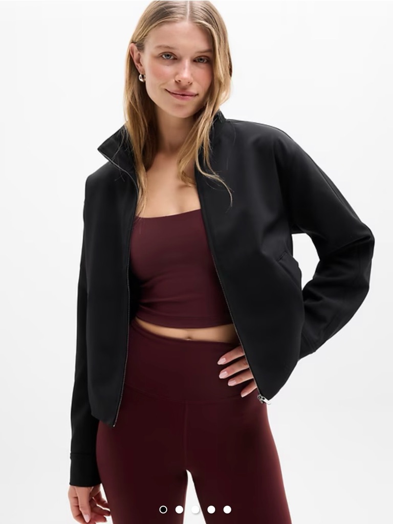 Athleta Black Women's Zip Bomber Jacket